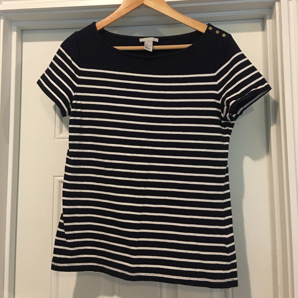 H&M navy striped top - size large